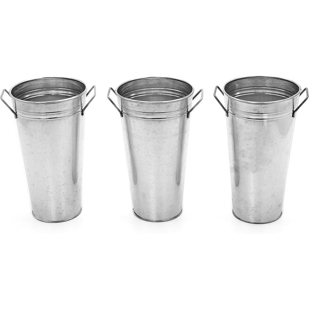 W Spa & Wellness - Set of 3 Galvanized Metal Buckets