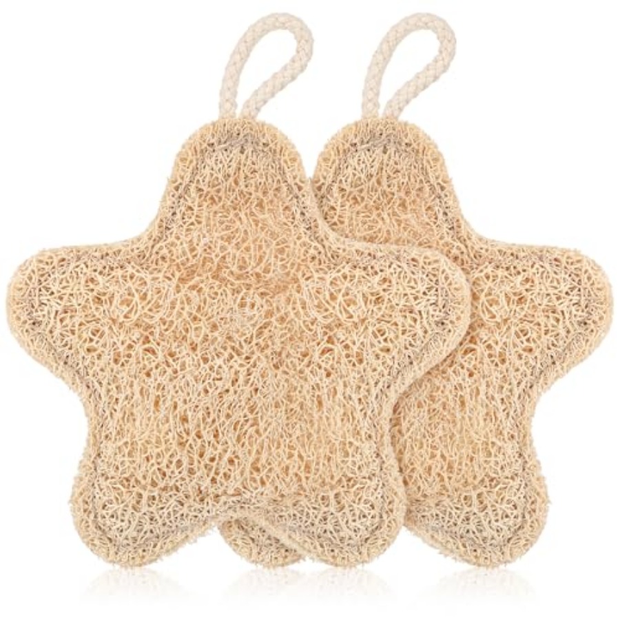 Body Loofah Natural - 2PCS Travel Loofah Exfoliating Body Scrubber