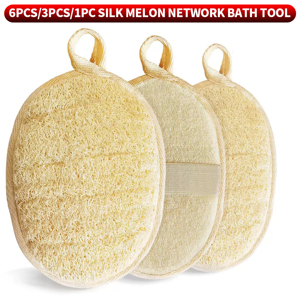 Body Loofah Natural - 6PCS/3PCS/1PC luffa exfoliating body, summer luffa