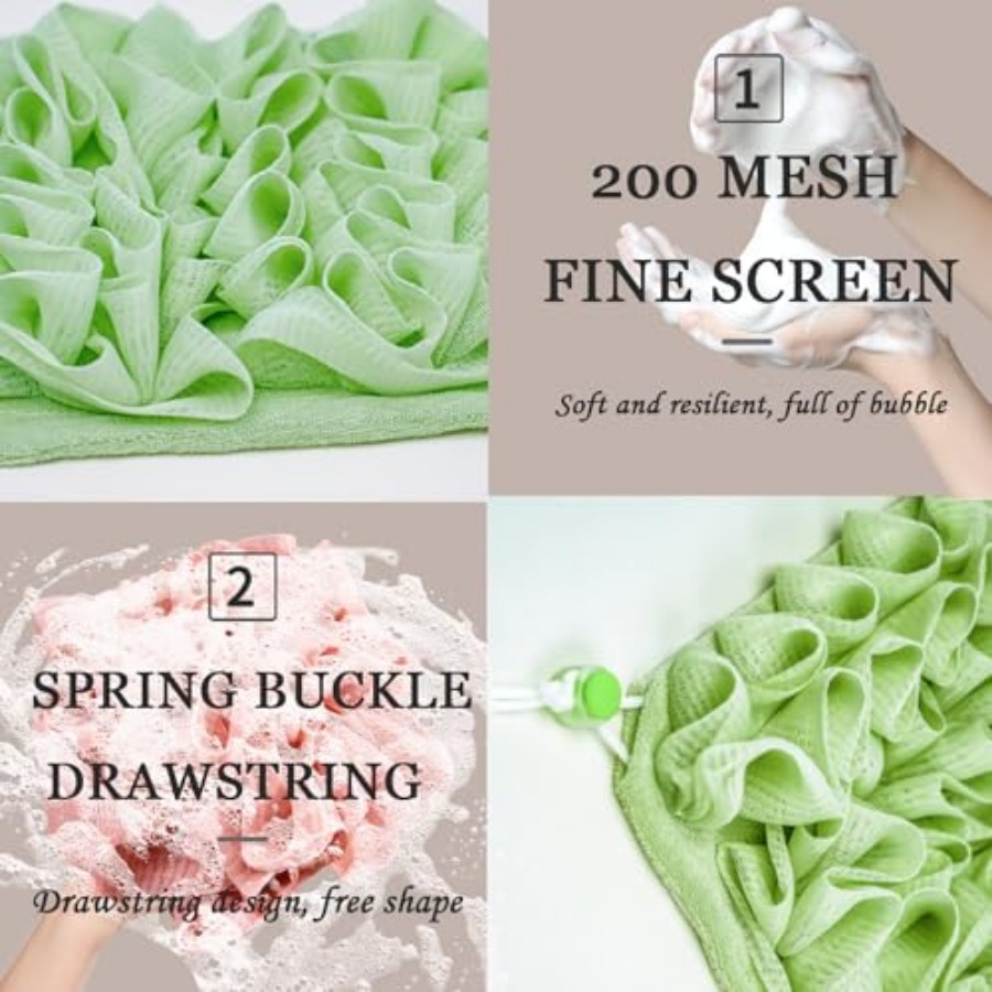 2 Pcs bar soap Pouch Washcloth - Body Loofah Natural avis et prix