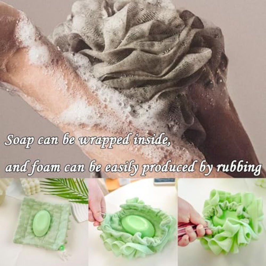 2 Pcs bar soap Pouch Washcloth - Body Loofah Natural avis et prix