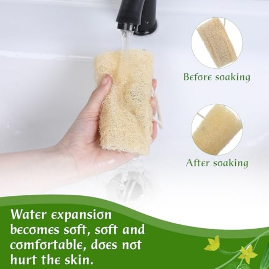 2PCS Exfoliating Body Scrubber - Body Loofah Natural avis et prix