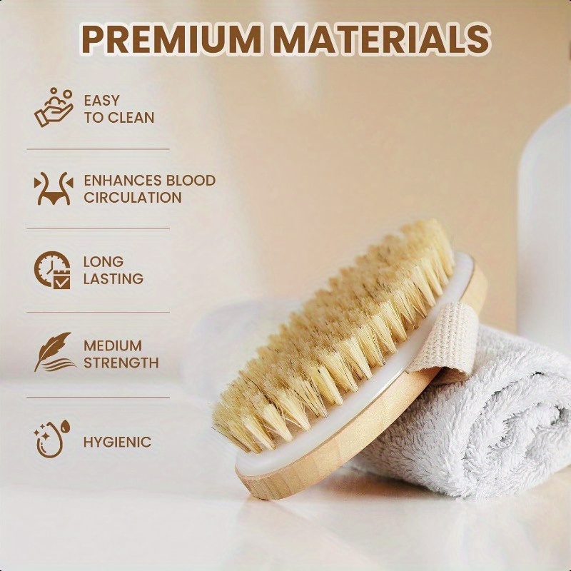 2 In 1 Dry Skin Body Brush Nat - Body Loofah Natural avis et prix