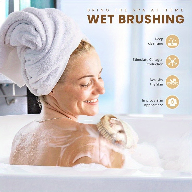 2 In 1 Dry Skin Body Brush Nat - Body Loofah Natural avis et prix