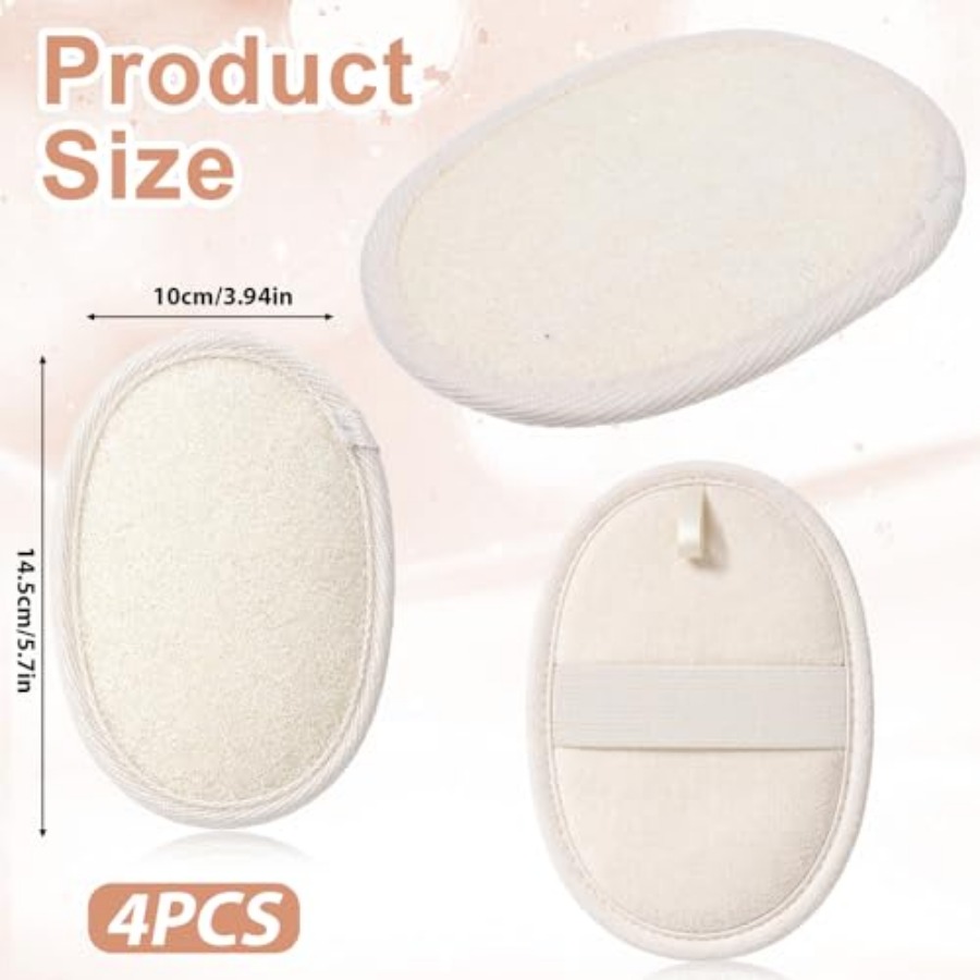 4 Pcs Natural Loofah Sponge, L - Body Loofah Natural avis et prix