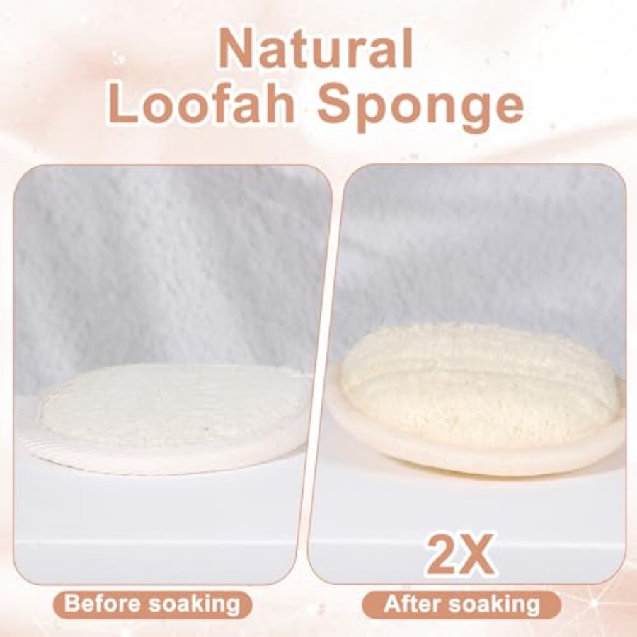 4 Pcs Natural Loofah Sponge, L - Body Loofah Natural avis et prix