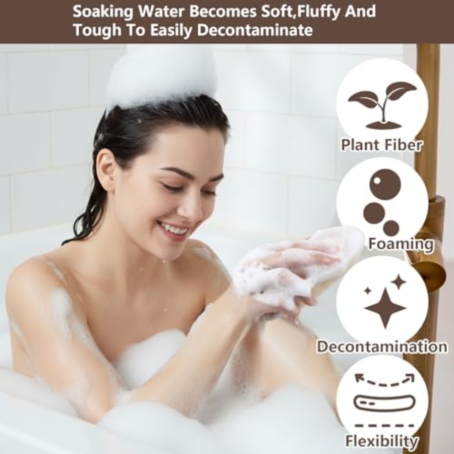 4PCS Loofah Sponge Exfoliating - Body Loofah Natural avis et prix