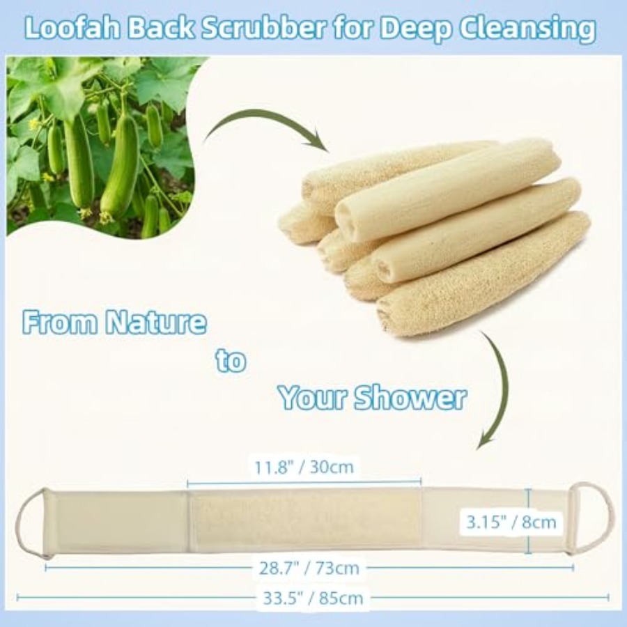 Natural Loofah Back Scrubber f - Body Loofah Natural avis et prix