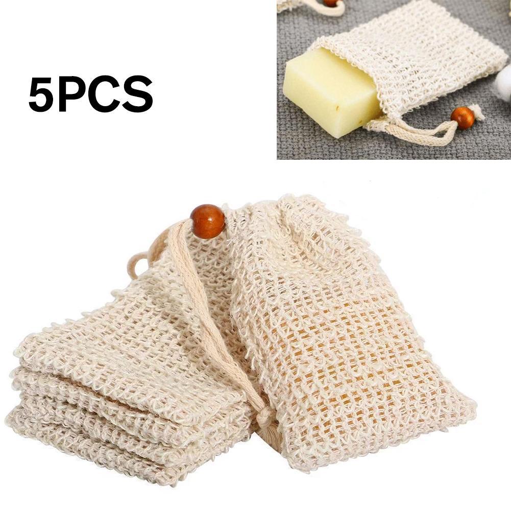 5Pcs Natural Cotton Linen Foam - Body Loofah Natural avis et prix