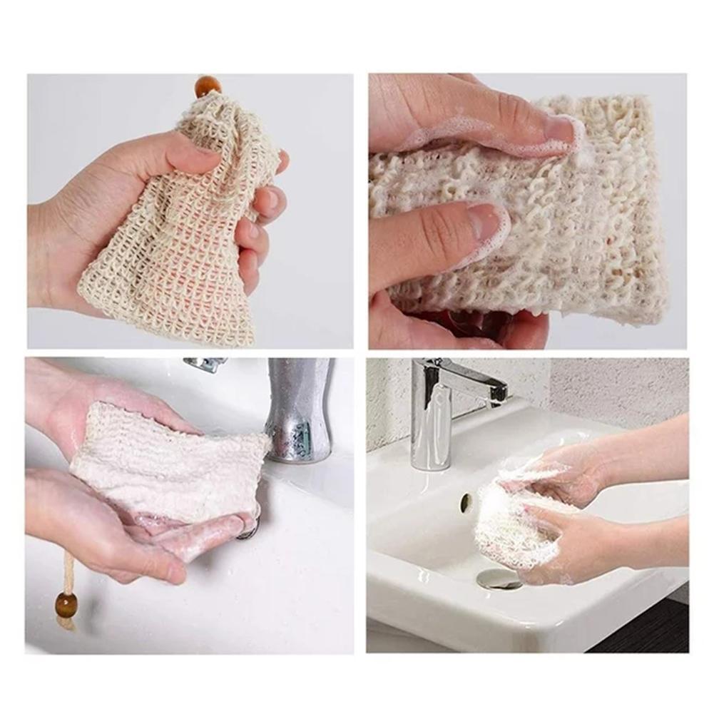 5Pcs Natural Cotton Linen Foam - Body Loofah Natural avis et prix