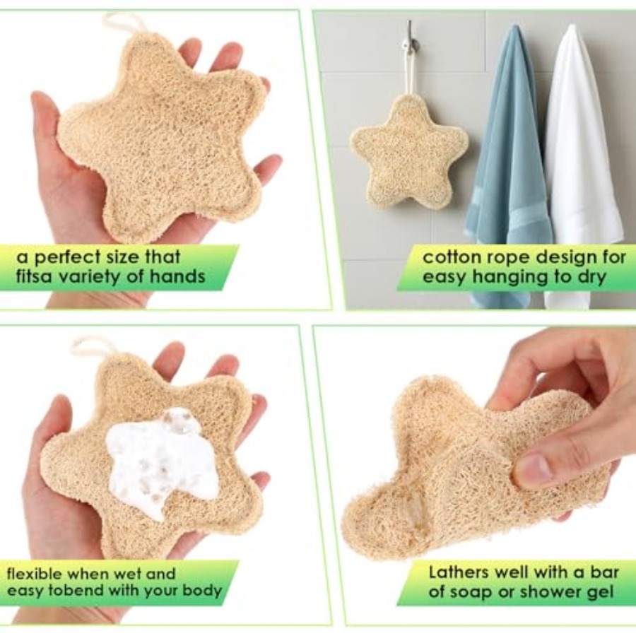 2PCS Travel Loofah Exfoliating - Body Loofah Natural avis et prix