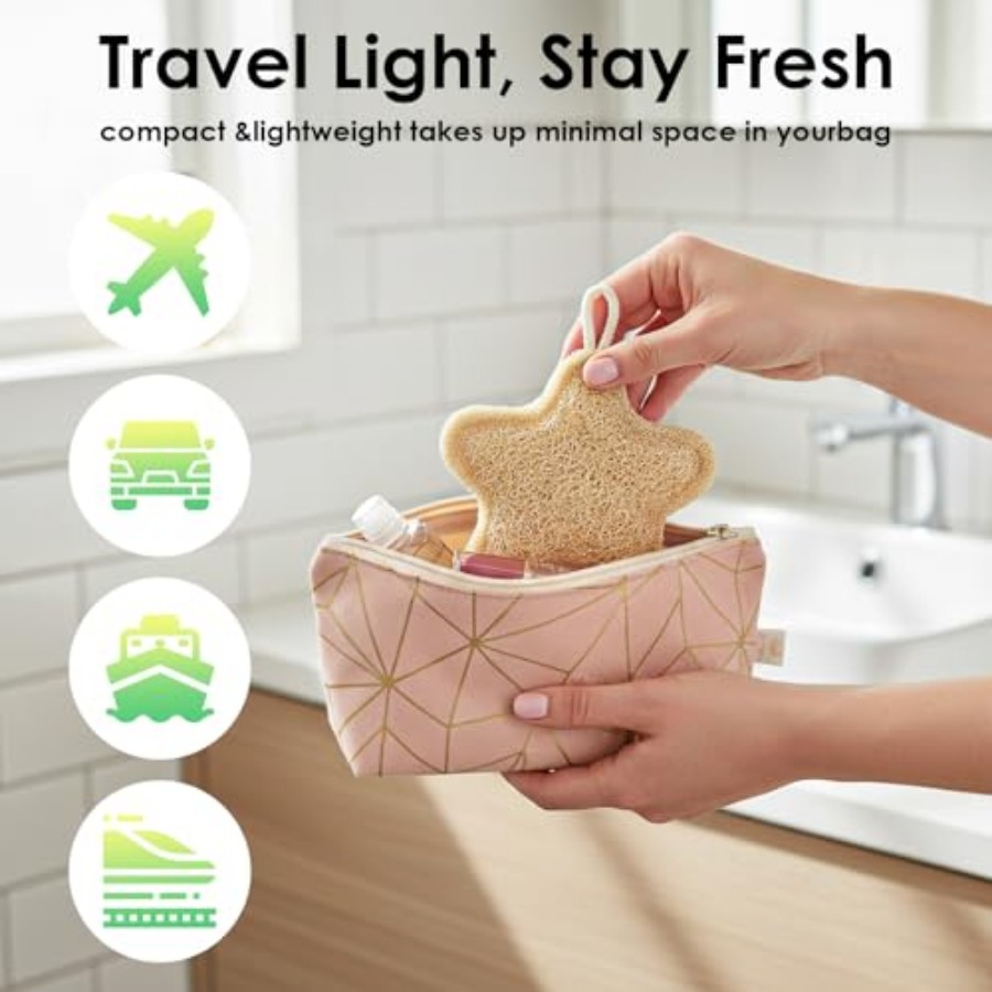 2PCS Travel Loofah Exfoliating - Body Loofah Natural avis et prix